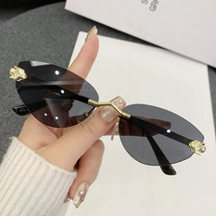 Rimless Cat Eye Sunglasses