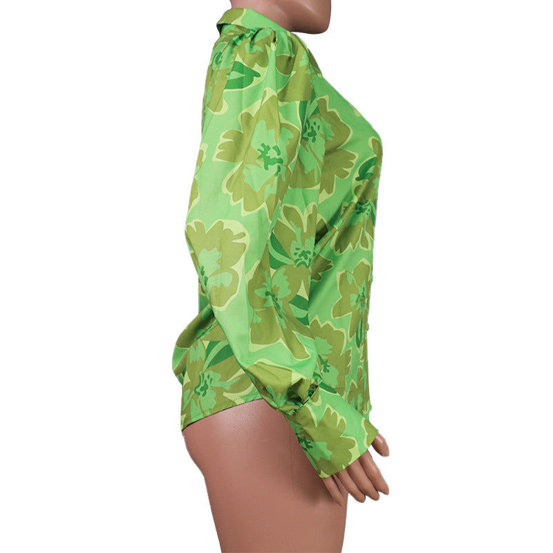 Luna Bloom Tie-Front Blouse