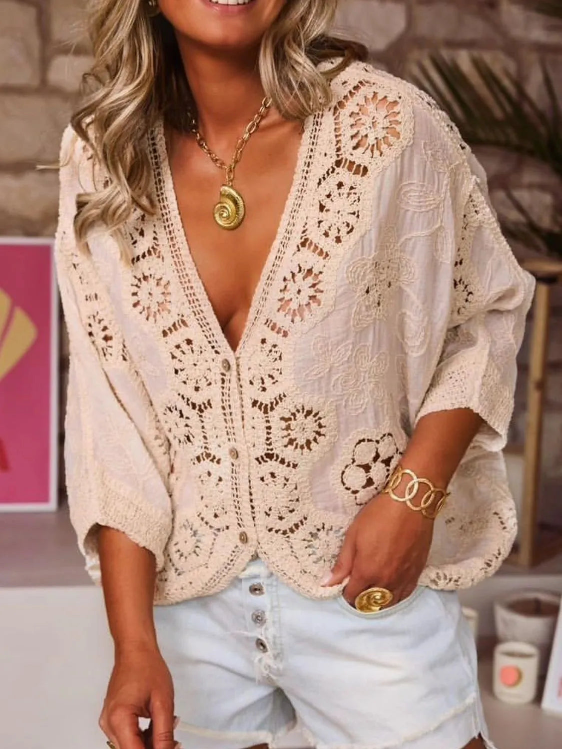 Del Mar Vintage Crochet Top