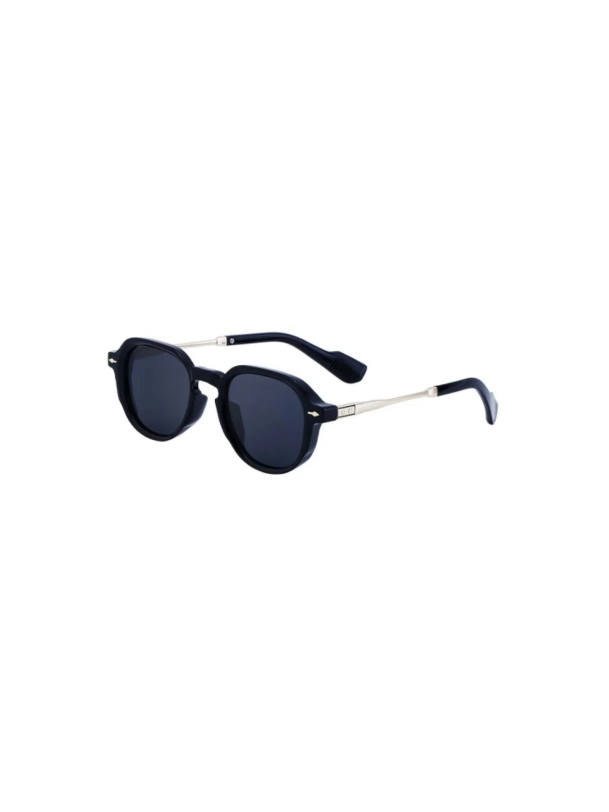 Round Frame Sunglasses with Metal Temples