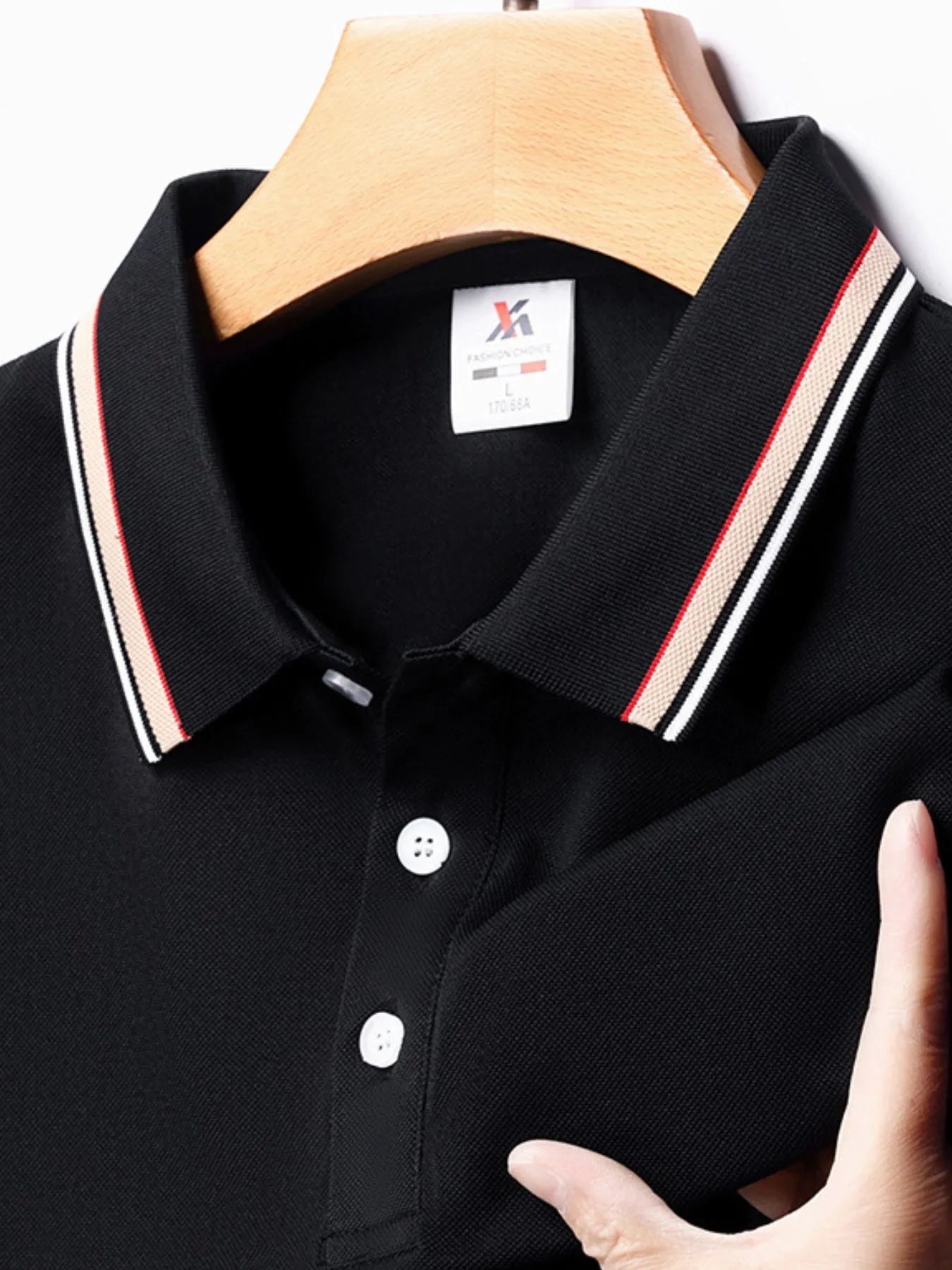 Men's Plus Size Classic Striped Collar Polo Shirt