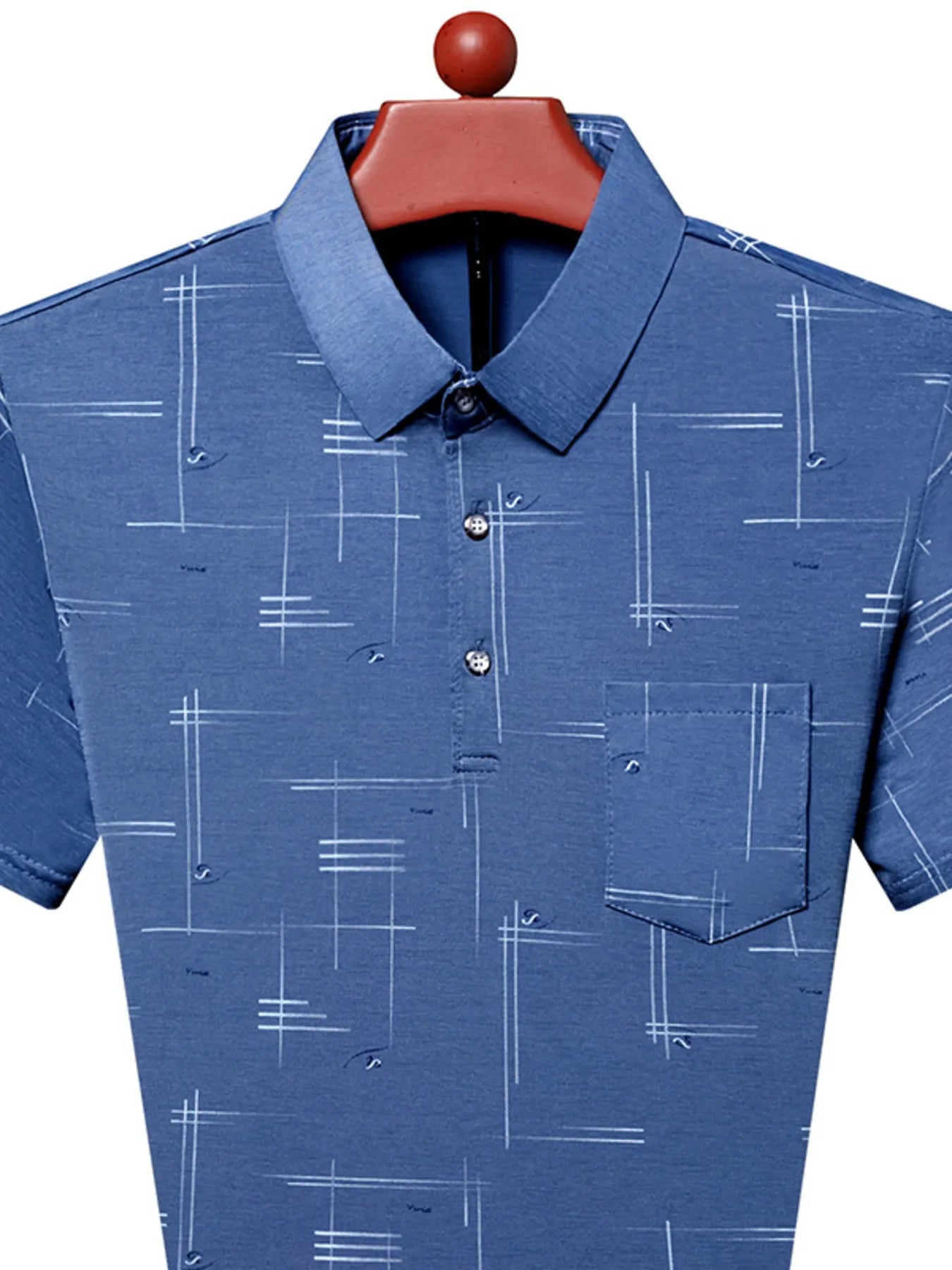 Men's Plus Size Geometric Pattern Short Sleeve Polo