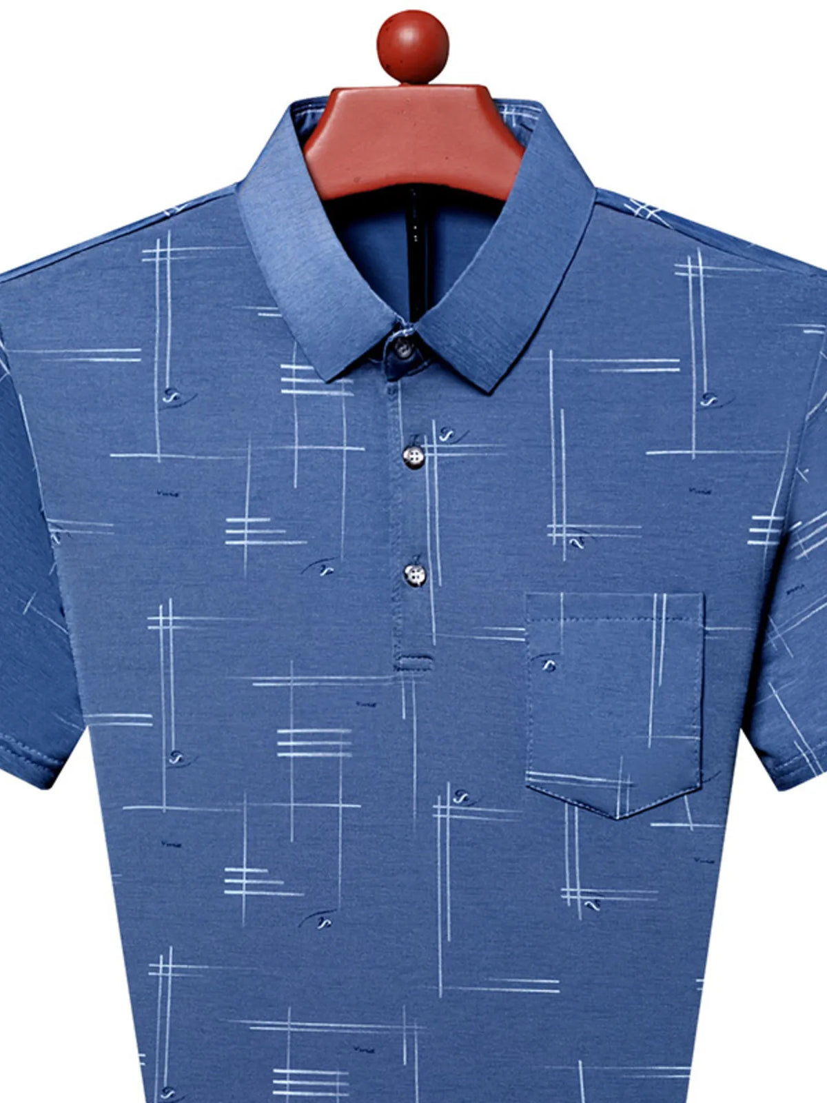 Men's Plus Size Geometric Pattern Short Sleeve Polo