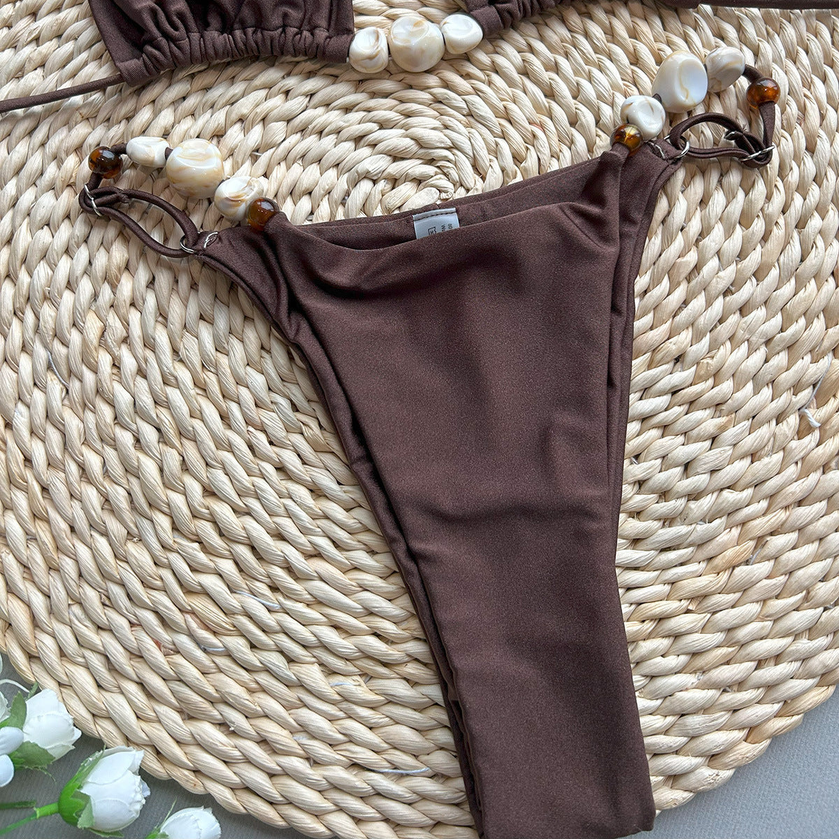 Selene Pearl-Embellished Bikini Set