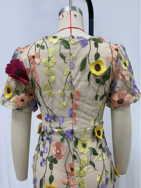 Flora Bella Embroidered Mini Dress