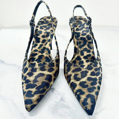Leopard Slingback Pointed Toe Pumps