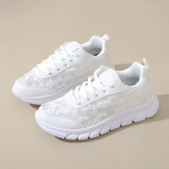 Lace Up Round Toe Star Mesh Athletic