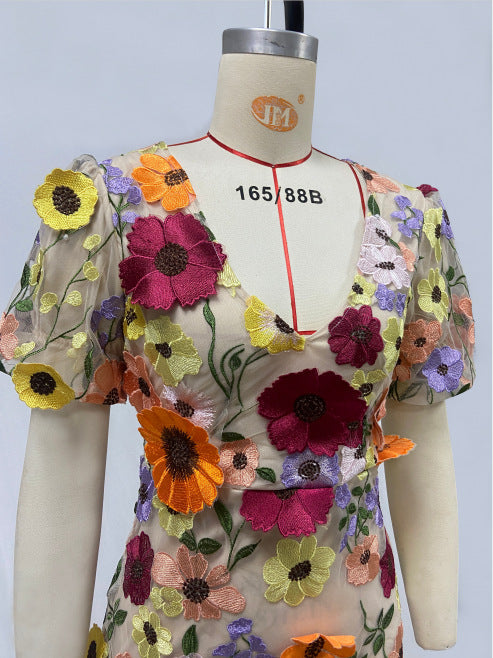 Flora Bella Embroidered Mini Dress