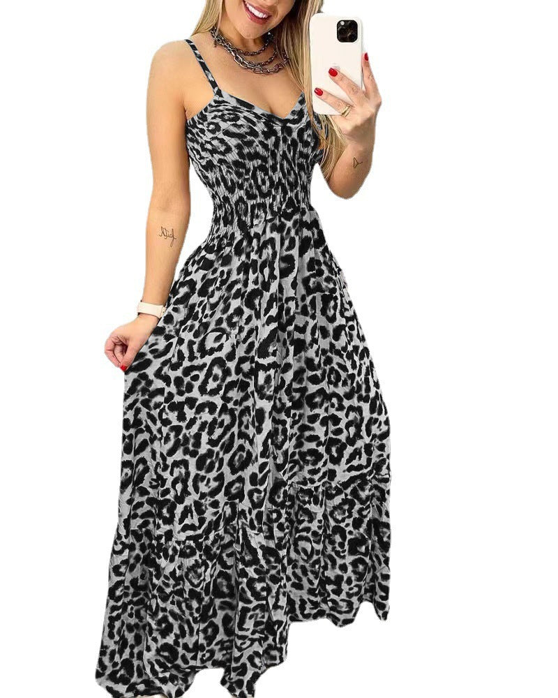 V-neck high waist dress
