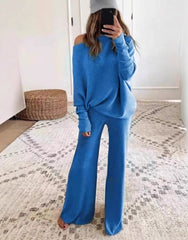 Two Piece Batwing Sleeve Tops & Skinny Pants