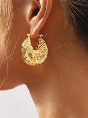 Retro übertriebenes Design Conch Fächerförmige Metall Ohr Schnallen