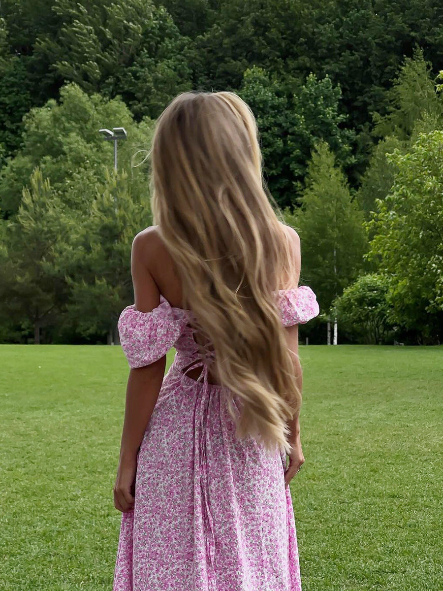 Floral Long Dress With Slits And Slim Fit