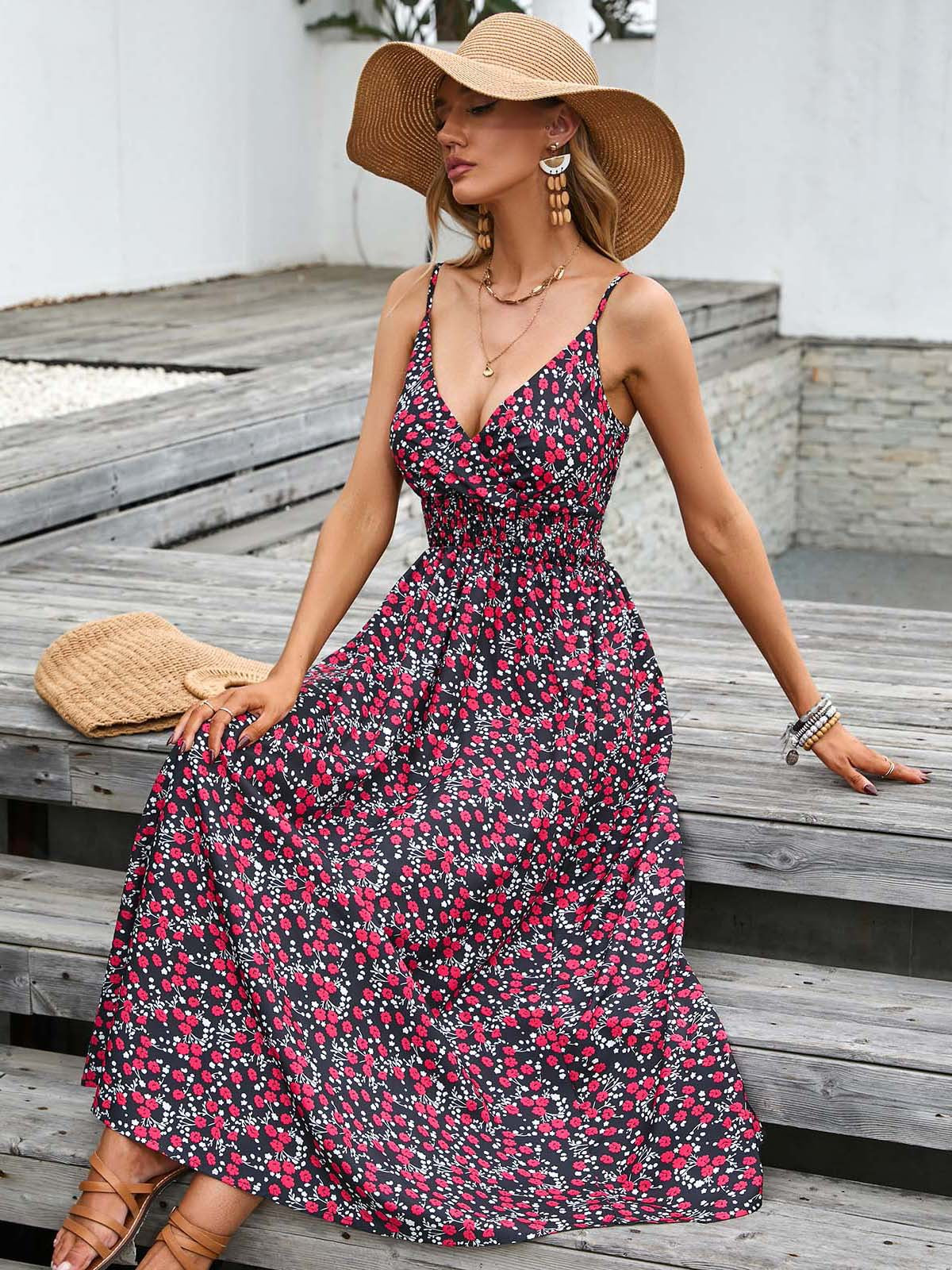 Elara Bloom Midi Dress