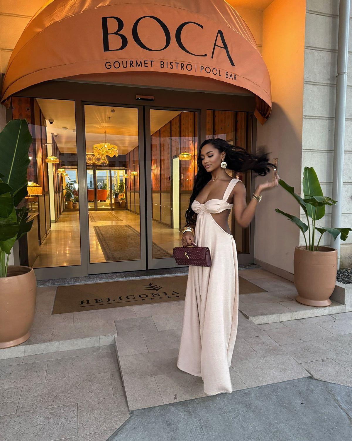 Strapless Hollow Long Mi diDress