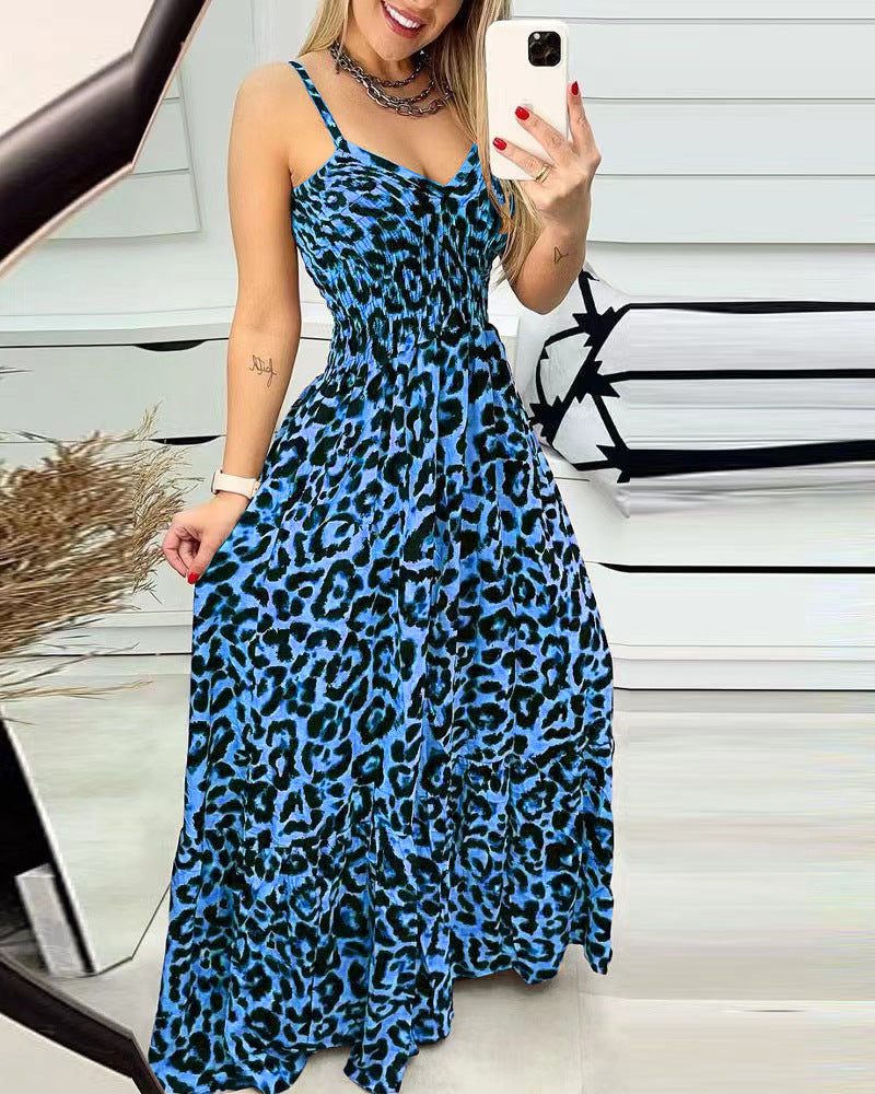 V-neck high waist dress