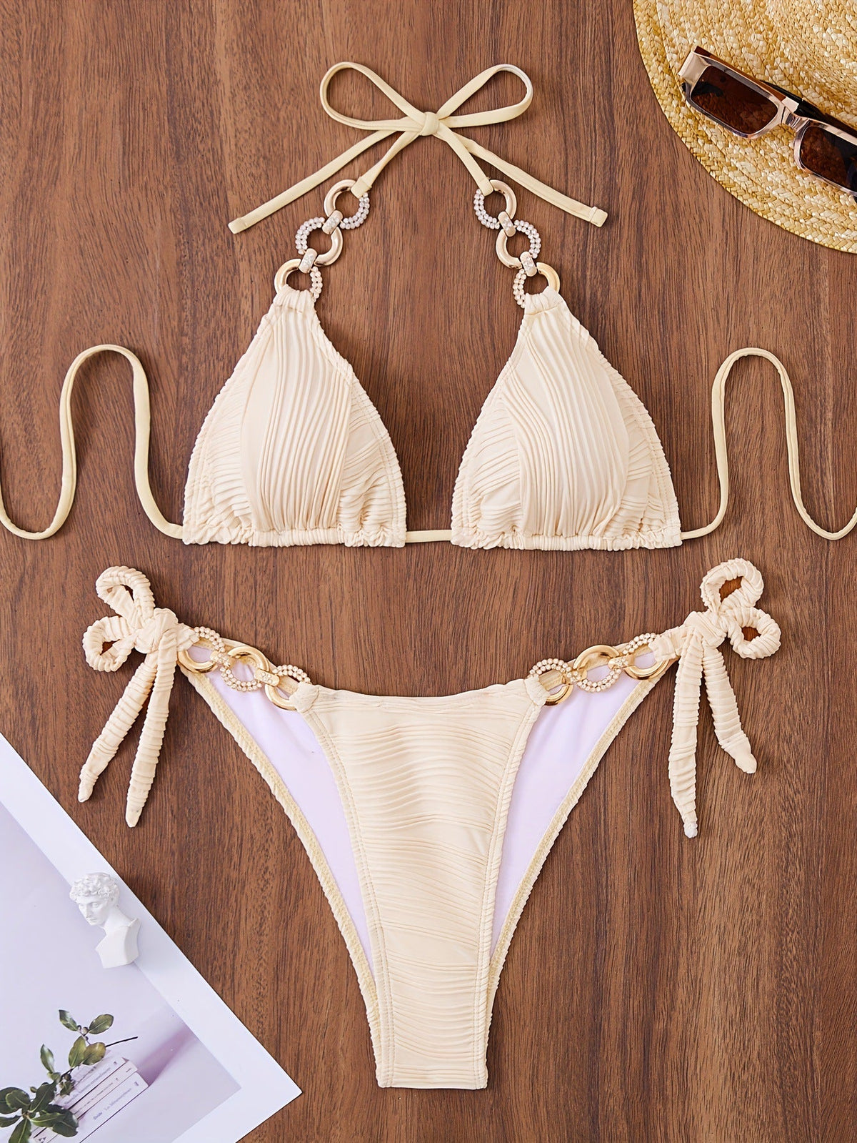Selena Pearl Ring Bikini Set