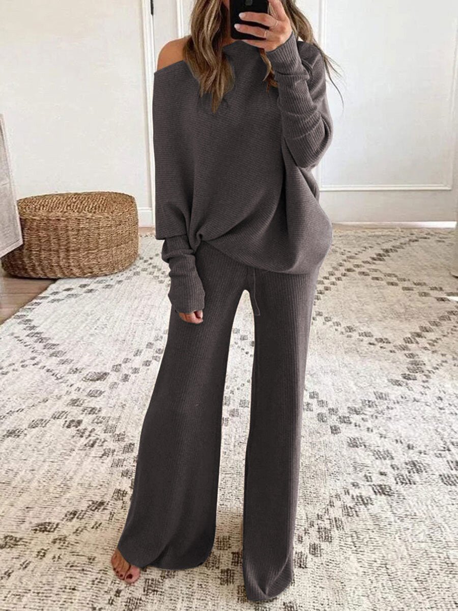 Two Piece Batwing Sleeve Tops & Skinny Pants