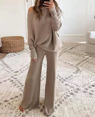 Two Piece Batwing Sleeve Tops & Skinny Pants