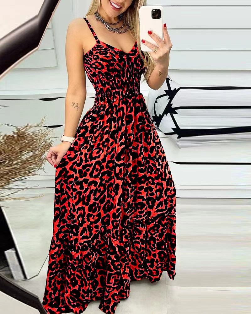 V-neck high waist dress