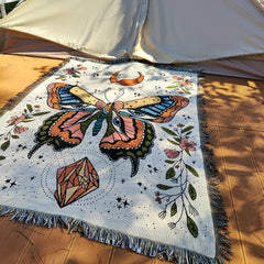 Lunar Moth Tapestry Blanket