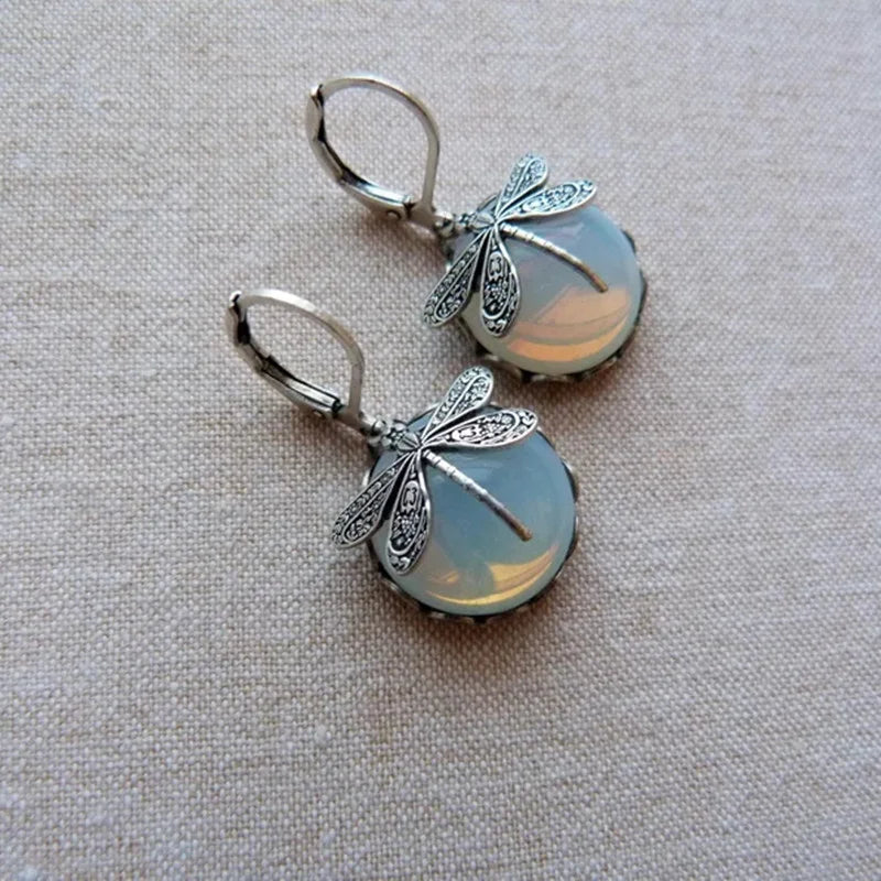 Dragonfly Garden Hoop Earrings