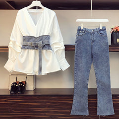 Stacy Shirt + Jeans + Skirt Set