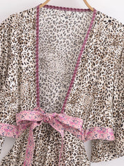 Elowen High-Low Boho Midi Dress â€?Wild Rose Leopard