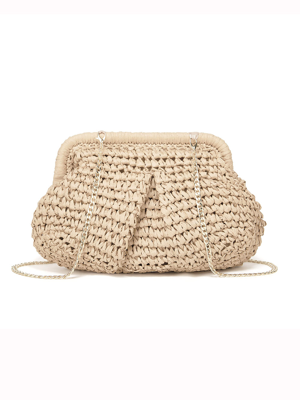 Bolso bandolera de paja con forma de nube de Dumpling