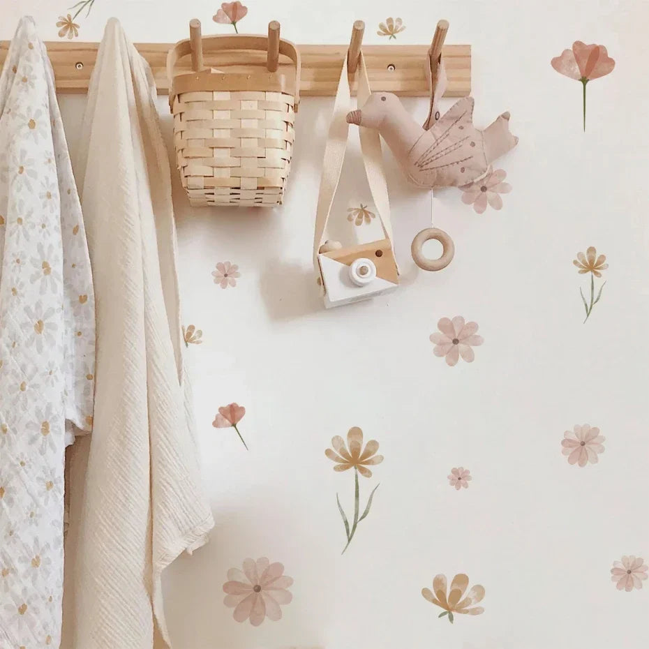Pastel Flowers Wall Decal Set