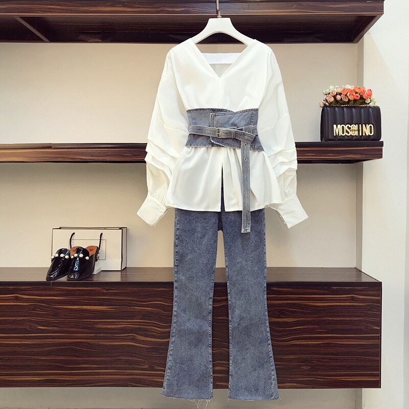 Stacy Shirt + Jeans + Skirt Set