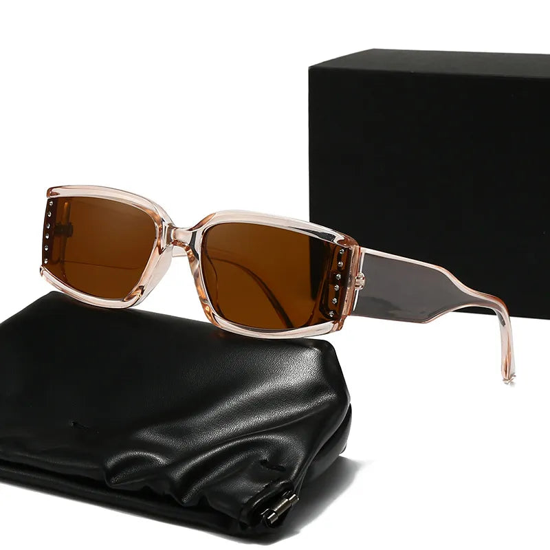 Rectangle Frame Fashion Sunglasses with Tinted Lenses