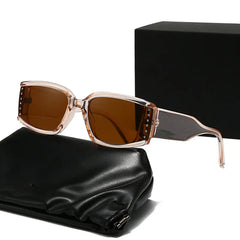 Rectangle Frame Fashion Sunglasses with Tinted Lenses