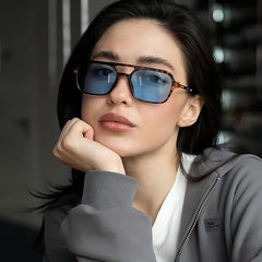 Fashion Retro Square Tinted Sunglasses