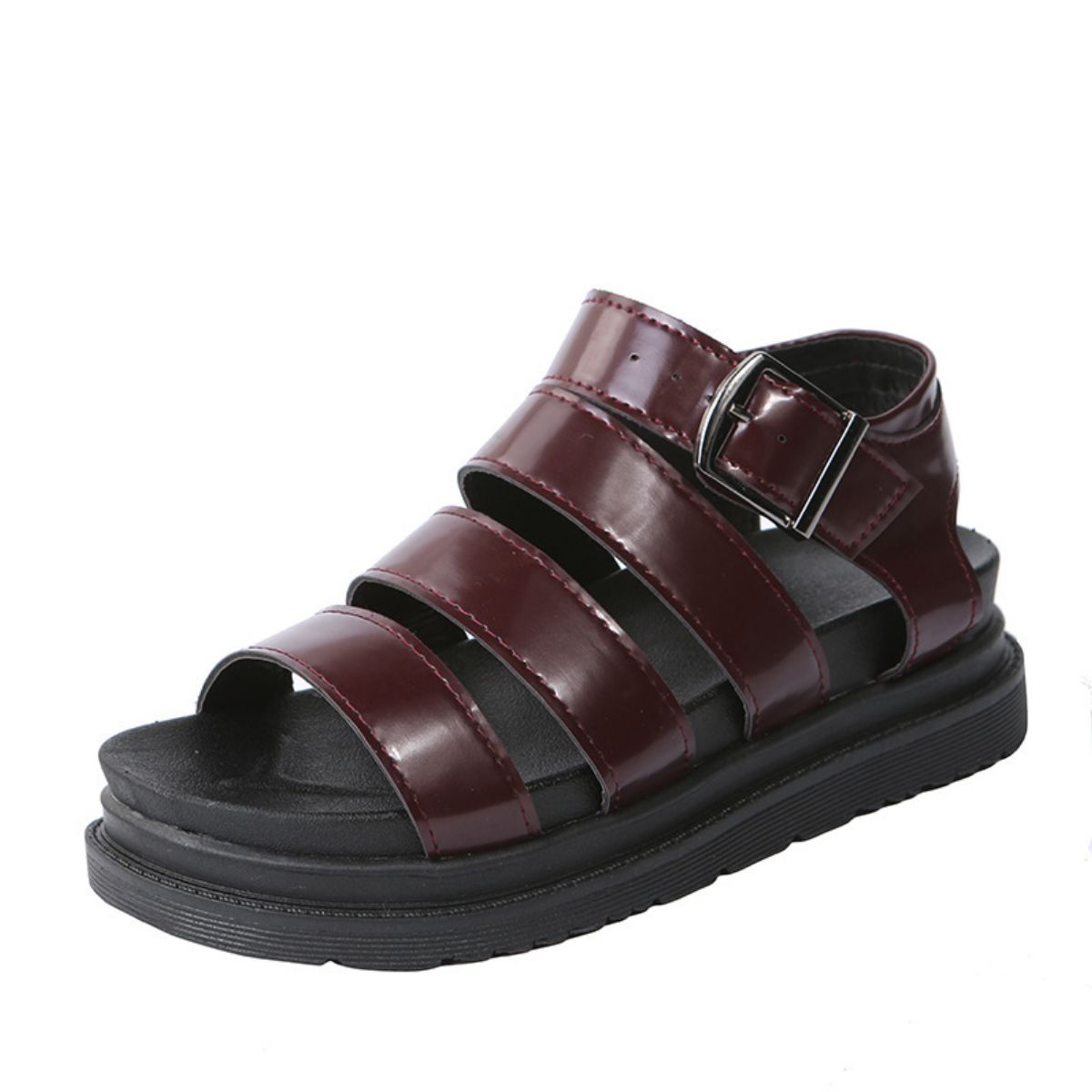 Peep Toe Buckle Platform Sandals