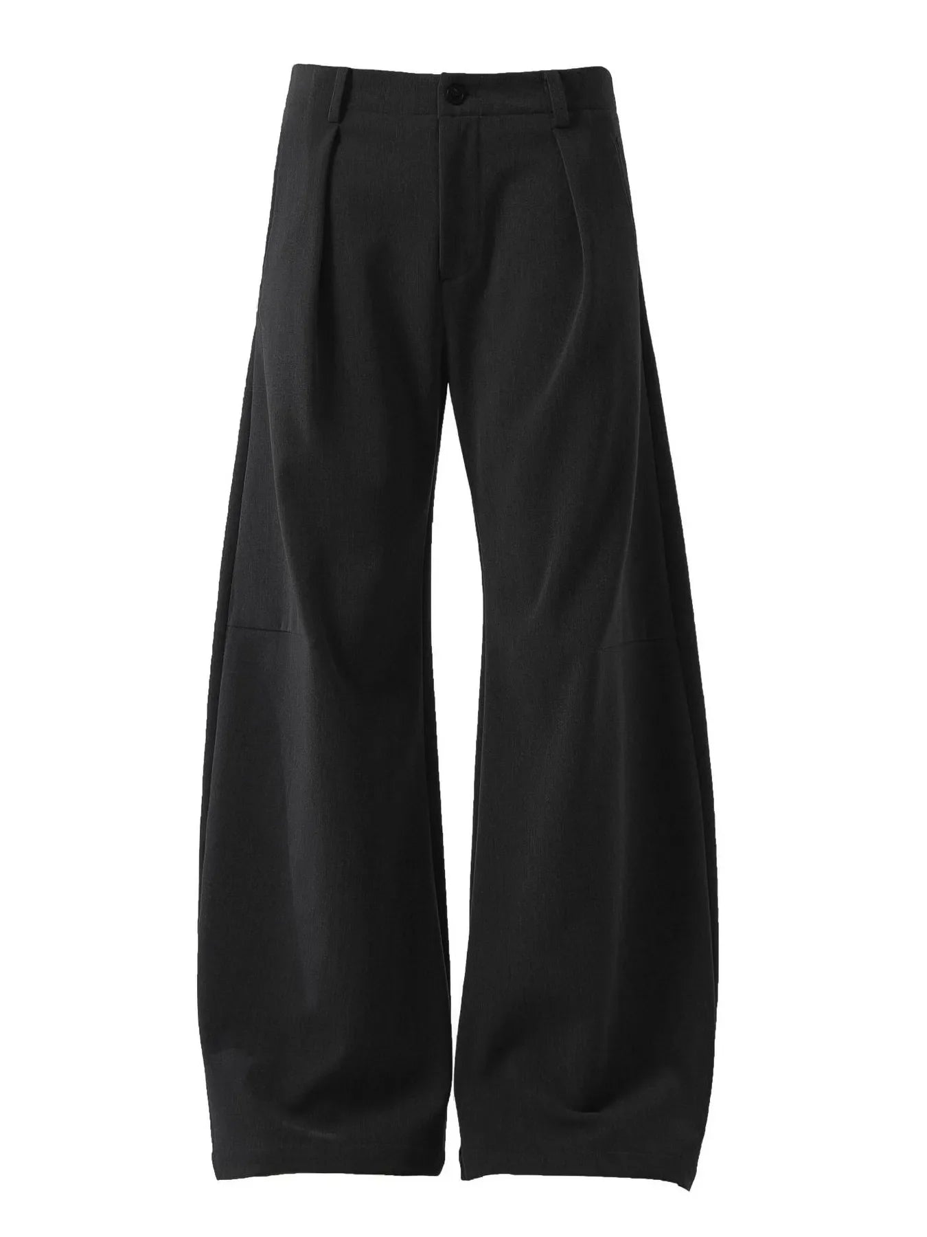 Men's High Waist Pleated Curved Pants