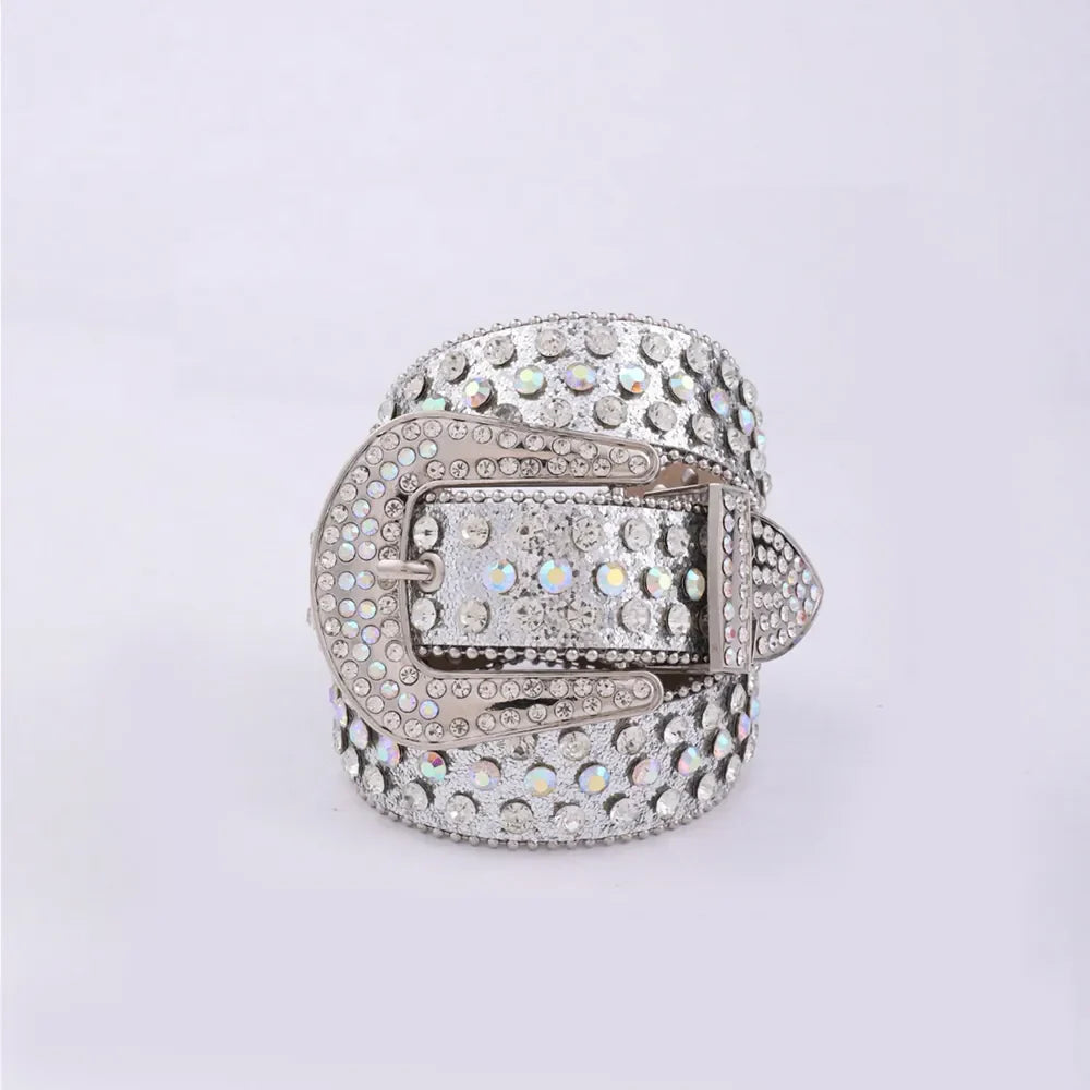 PU Leather Rhinestone Belt
