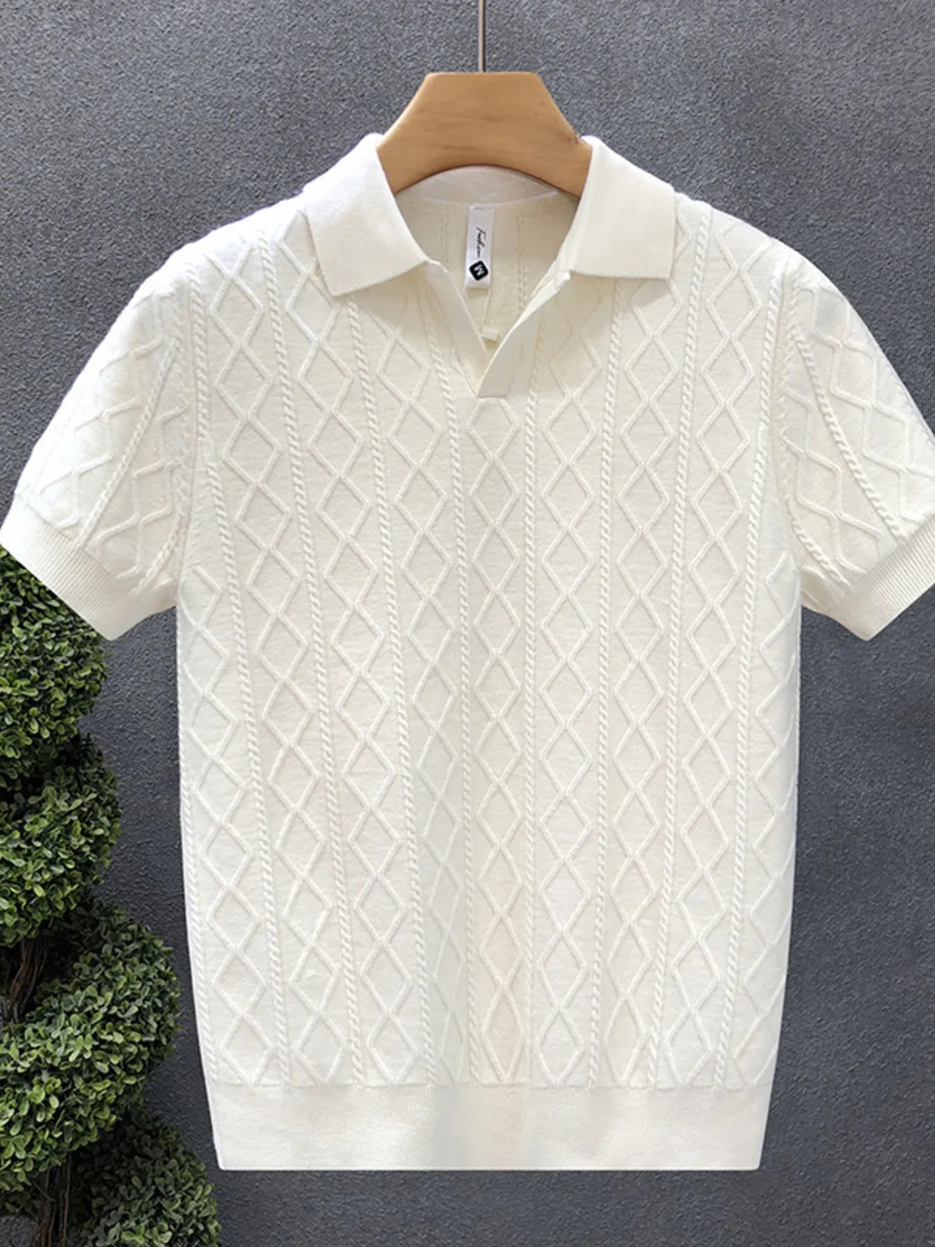 Men's Plus Size Basic style Collared Neck Knit Polo