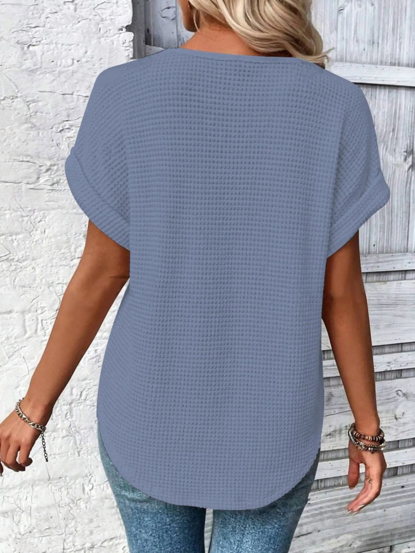 Crochet Lace Short Sleeve Casual T-Shirt