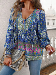 Boho Indigo Bloom Blouse
