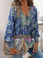 Boho Indigo Bloom Blouse