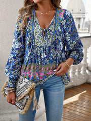 Boho Indigo Bloom Blouse