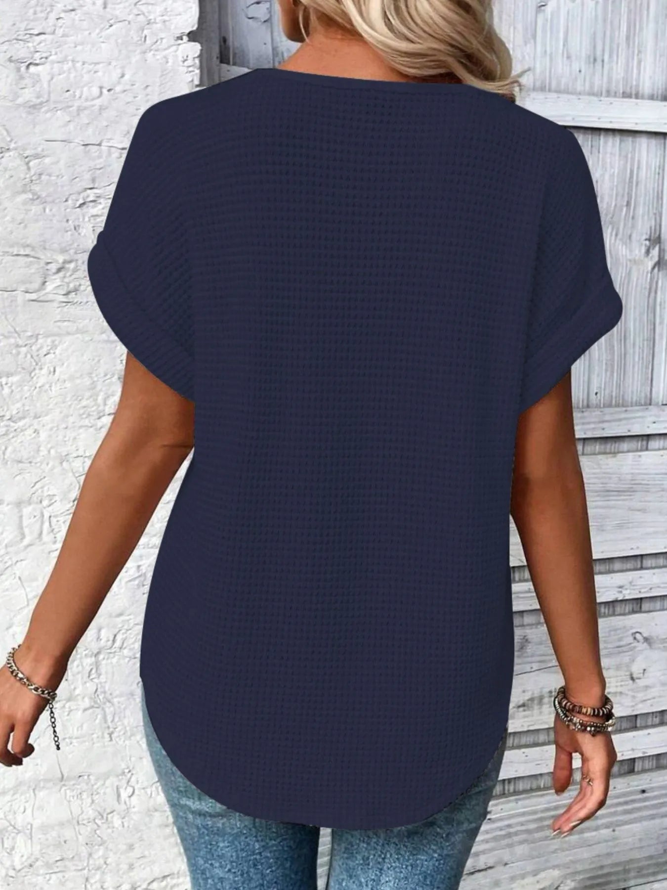 Crochet Lace Short Sleeve Casual T-Shirt