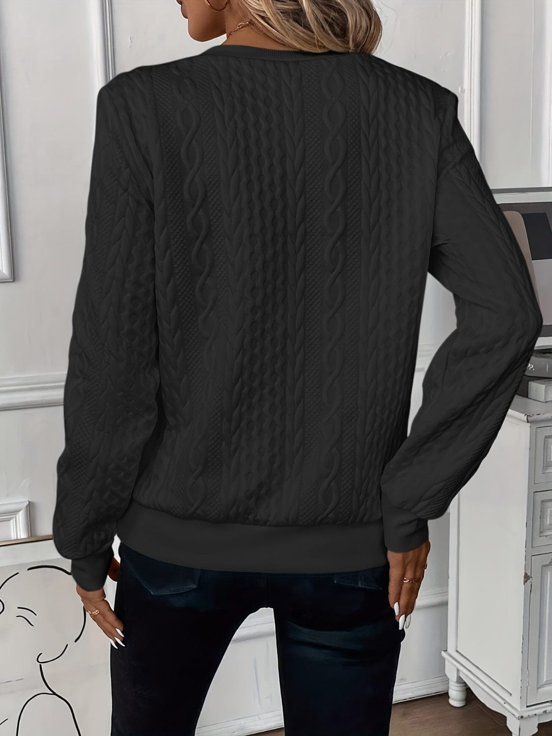 Cozy Textured Half-Zip Sweatshirt for Women