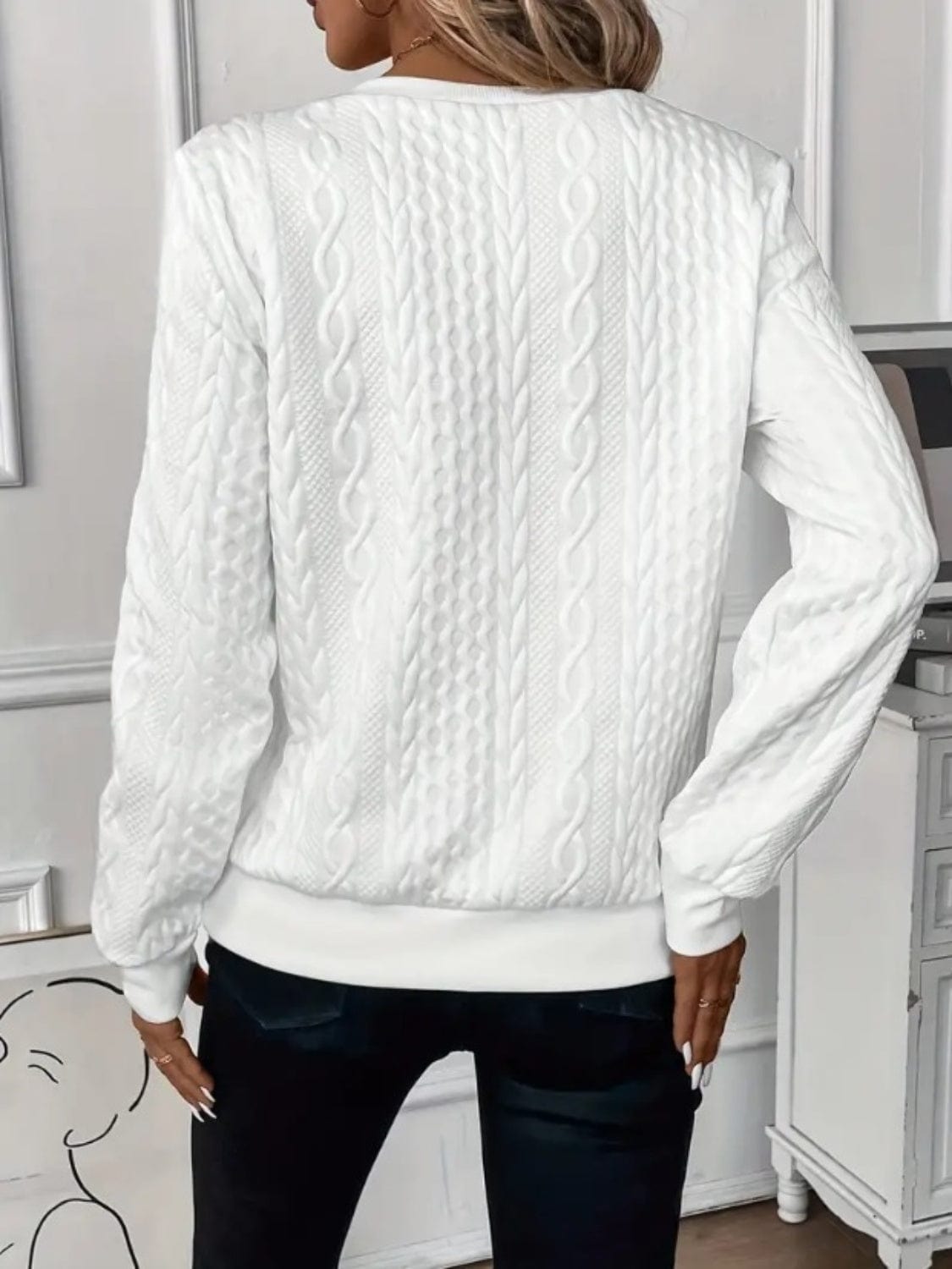 Cozy Textured Half-Zip Sweatshirt for Women