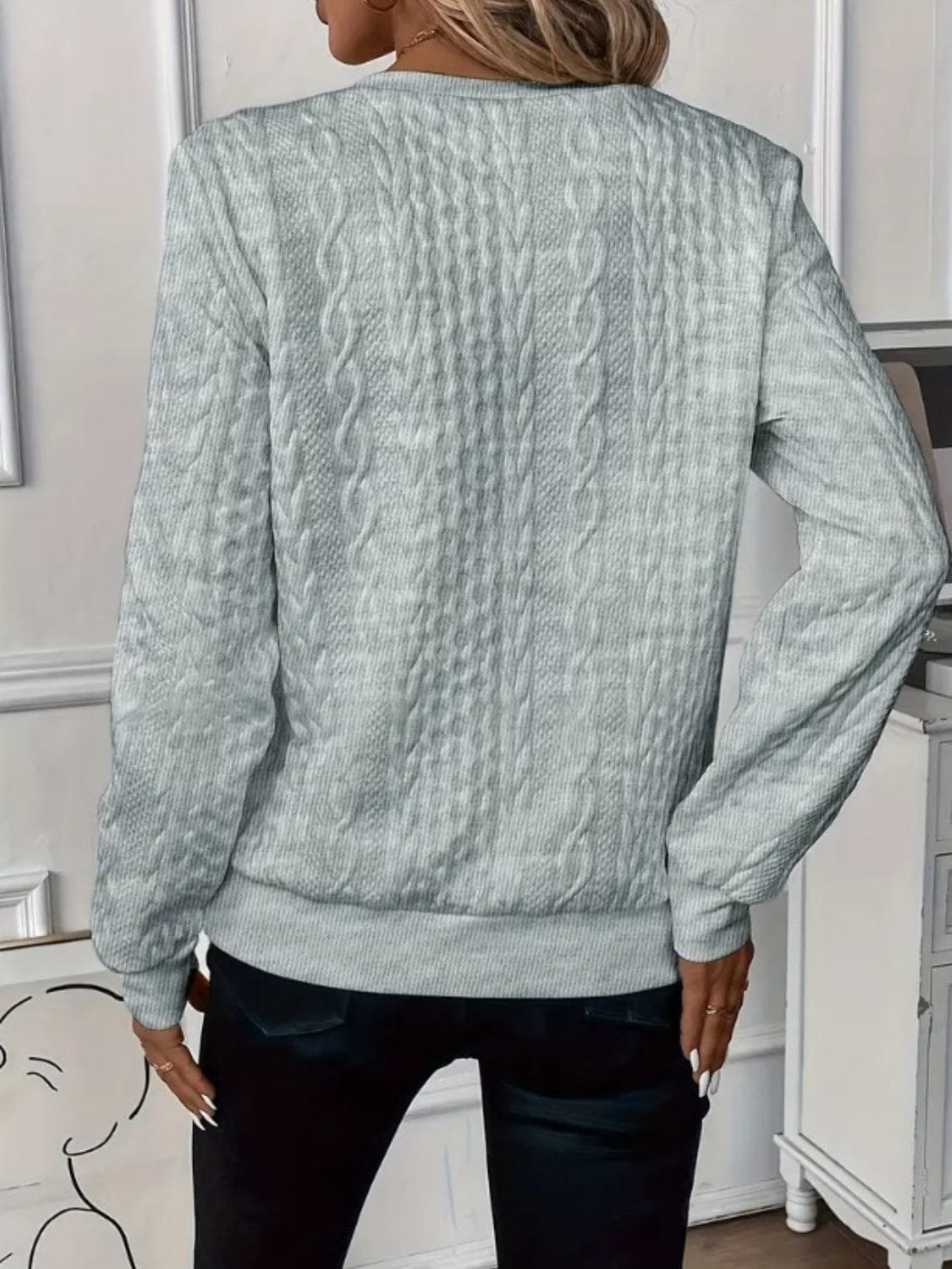 Cozy Textured Half-Zip Sweatshirt for Women