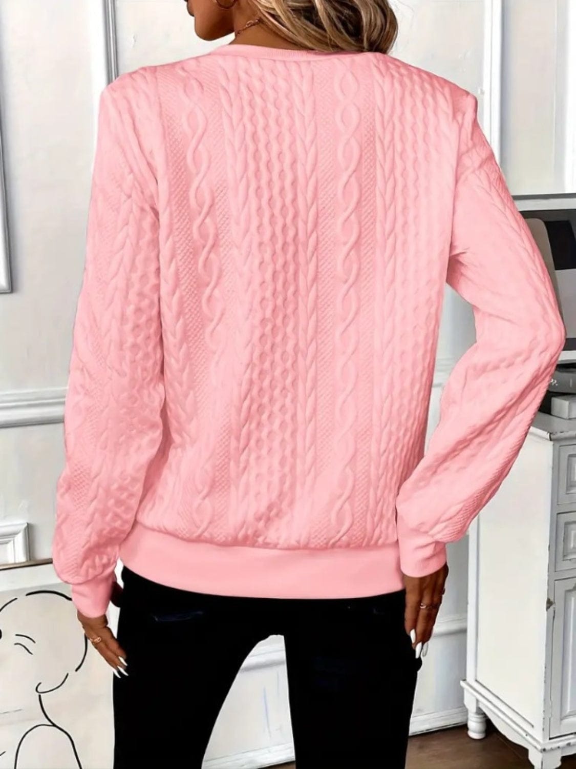 Cozy Textured Half-Zip Sweatshirt for Women