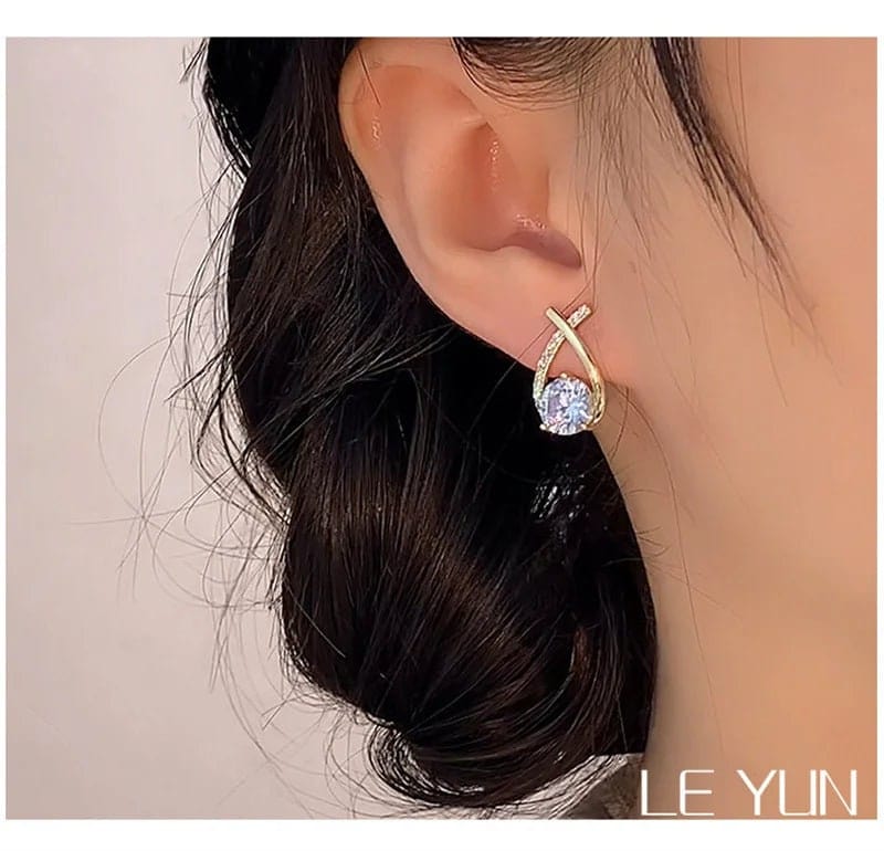 Crystal Cross Stud Earrings Timeless Elegance