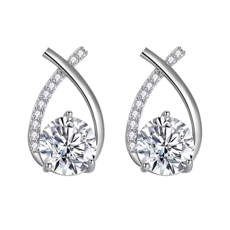 Crystal Cross Stud Earrings Timeless Elegance