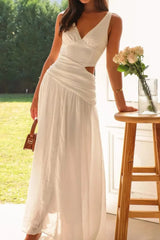 Cutout Back V-Neck Dress