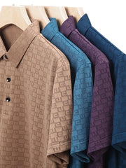 Men's Plus Size Breathable Textured Pattern Polo